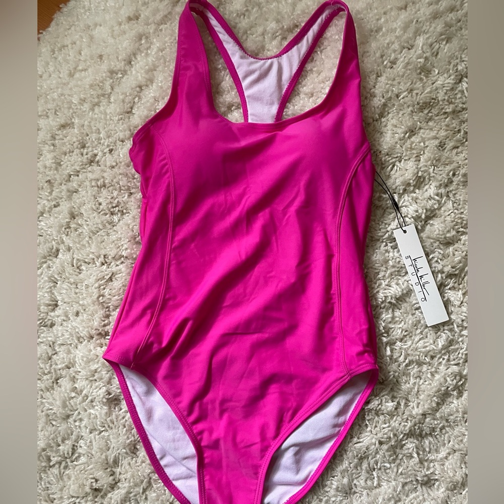 Nicole Miller one piece bathing suit racer back. NWT size small
